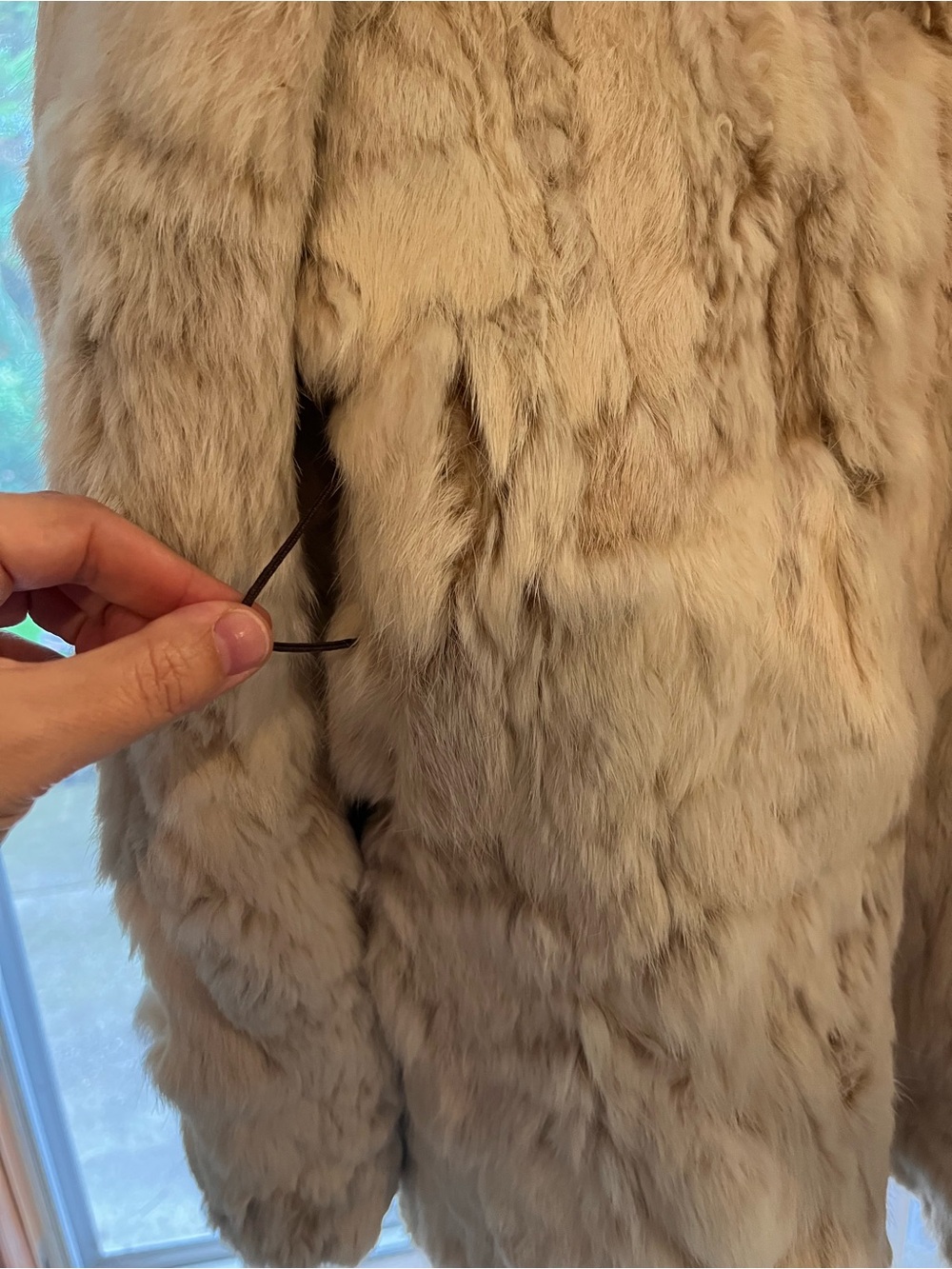 Vintage Cream Rabbit Fur Coat - Picture 7 of 7